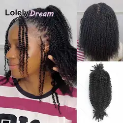 Lolely Dream Spring Twist Afro Kinky Bulk Hair 100% Human Hair For Dreadlocks Twist Braid Hair Extension Natrual Black Color