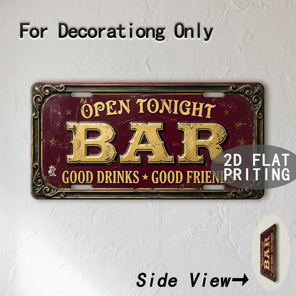 Vintage City Coordinate Bar Year Slogan License Plate Metal Tin Sign Retro Wall Decor For Bar Cafe Home Garden