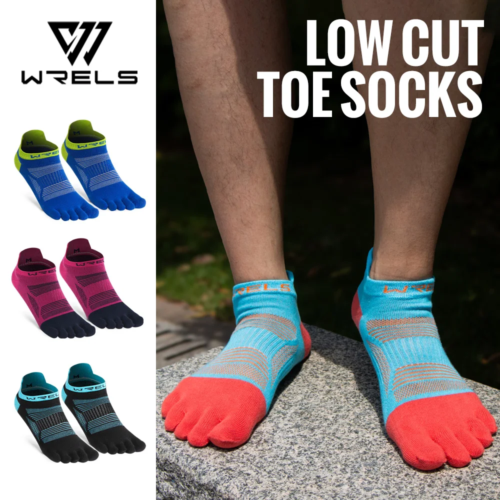 WRELS Toe Socks Running Socks for Men Women Athletic Breathable Five Finger Socks High Performance Athletic  Five Toe Socks