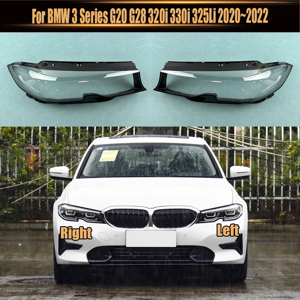 For BMW 3 Series G20 G28 320i 330i 325Li 2020~2022 Front Headlight Cover Transparent Lampshade Lamp Shell Masks Plexiglass