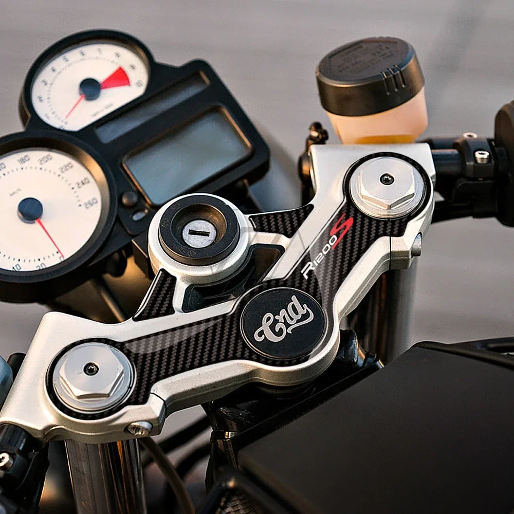 3D карбоновый верхний тройной хомут Defender для BMW Motorrad R1200S 2006-2010, наклейки на мотоцикл