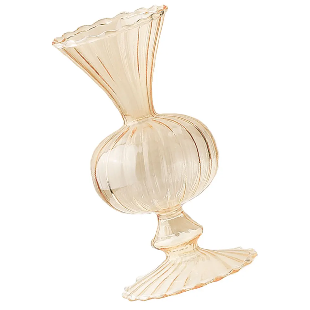 مزهرية زجاجية كلاسيكية على شكل زهرة حاوية نباتات مائية زجاجية عتيقة مزهرية مزخرفة لترتيب زهور سطح المكتب والمكتب المنزلي #6