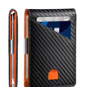 Tầm bàn chải chống bắt đầu RFID tối giản cho nam giới, uốn đôi, chéo, túi phía trước, giá đỡ thẻ di động, 12 thẻ 6 Chủ sở hữu bán hàng chính Pachacha - 1