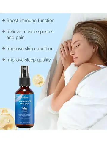 Essential Oil Magnesium Spray Relieves Muscle Body Pain Smoothes Softens Skin Magnesium Oil Spray Relaxation Better Sleep Care