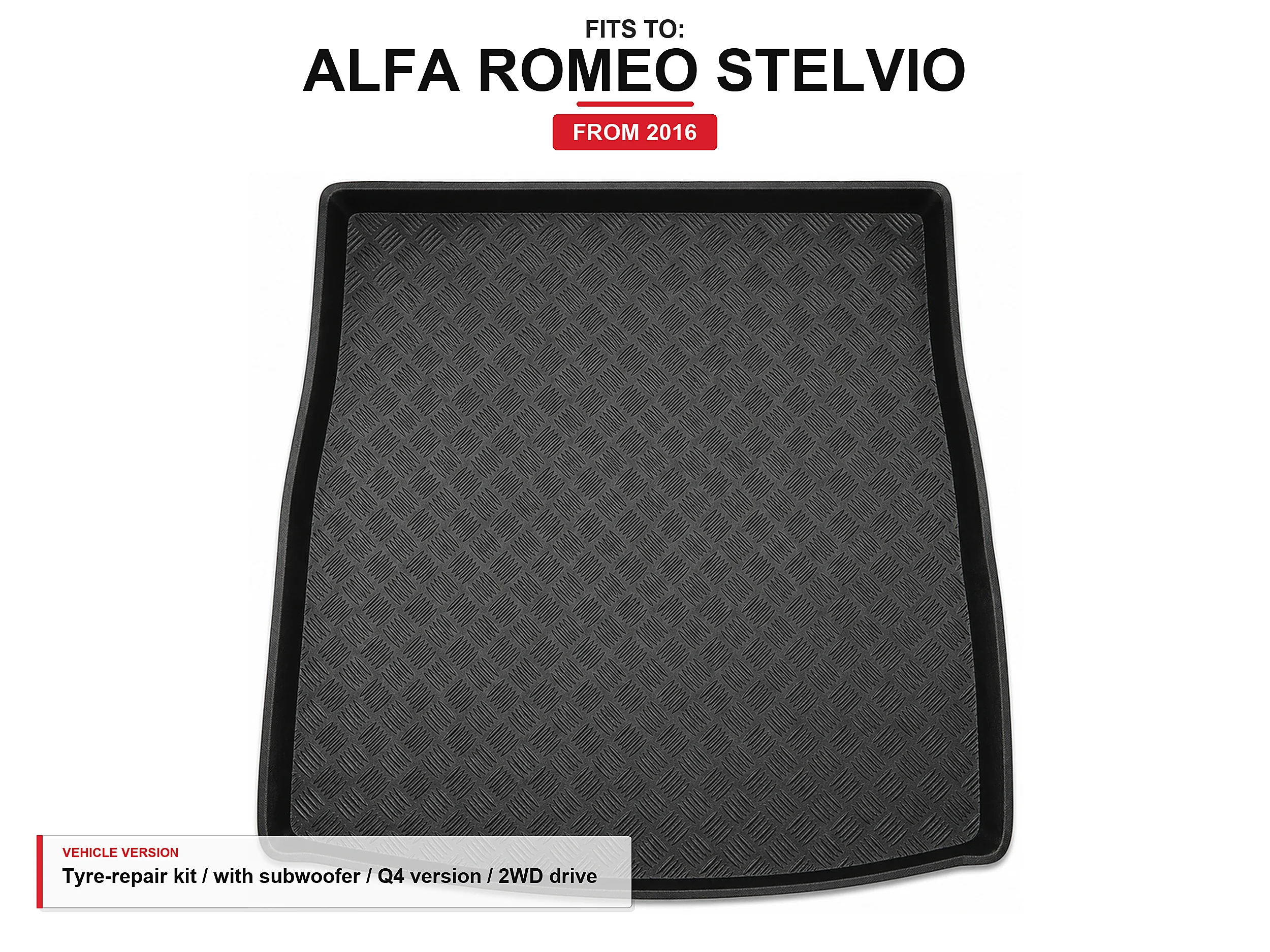 Kofferbakmat met rand voor: Alfa Romeo Stelvio 2016- Reparatieset