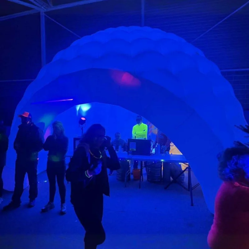 خيمة قبة مناسبة قابلة للنفخ في الأماكن المغلقة، هيكل قبة بيضاء قابلة للنفخ، خيمة كروية قابلة للنفخ مقاومة للرياح #1