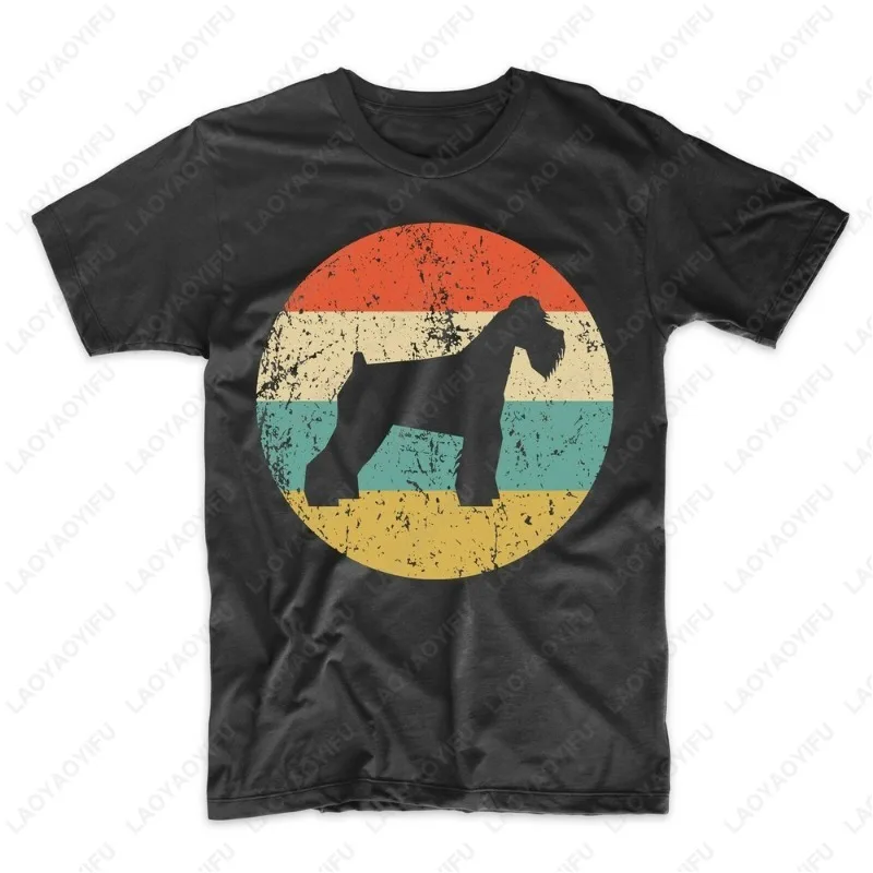 Schnauzer Vintage Retro Style TShirt Dog Silhouette Icon Creative Trend Modal Comfortable Tees Men Women Student Commuter Tops