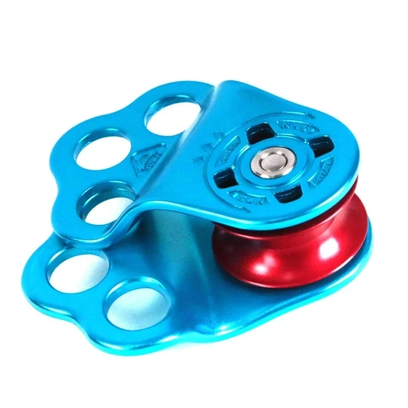 30KN Climbing Rope Pulley Aluminum Single Wheel with Bearing Sheave Hole Side Plates for Rappelling Caving and Outdoor Rope Y5GB