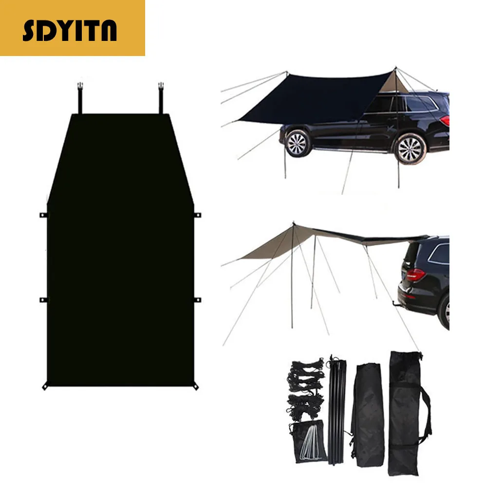 Van Awnings for Camping Waterproof Rooftop Awning Tent Shade Vehicle Awning Room for 4x4/Car/SUV/Truck Easy for Camping