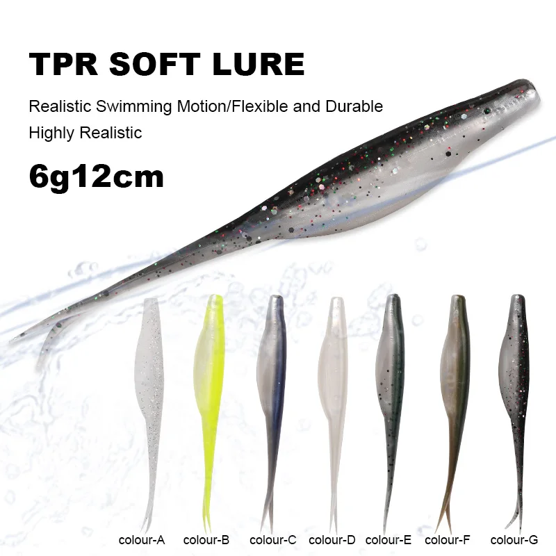 1Pc TPR Soft bait Soft Fishing Lure Fishing Tackle Wobbler 16g 12cm Artificial Bait Sea Bass Drop Shot Bass Sea Tackle