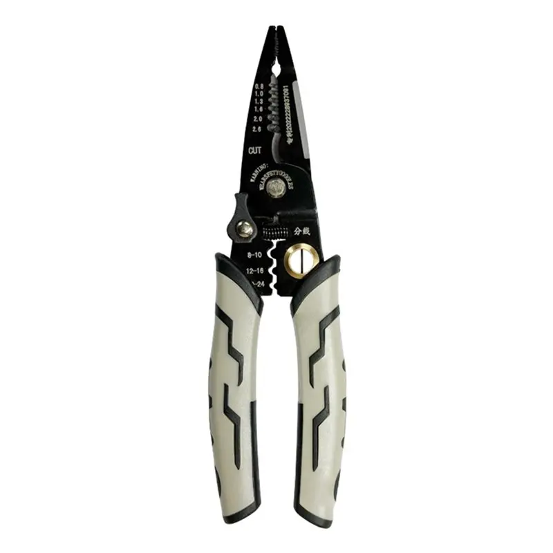ABMH-Multifunctional Electrician's Wire Strippers -Non-Slip Handles, Features Wire Stripping, Cutting,And Crimping Functions.