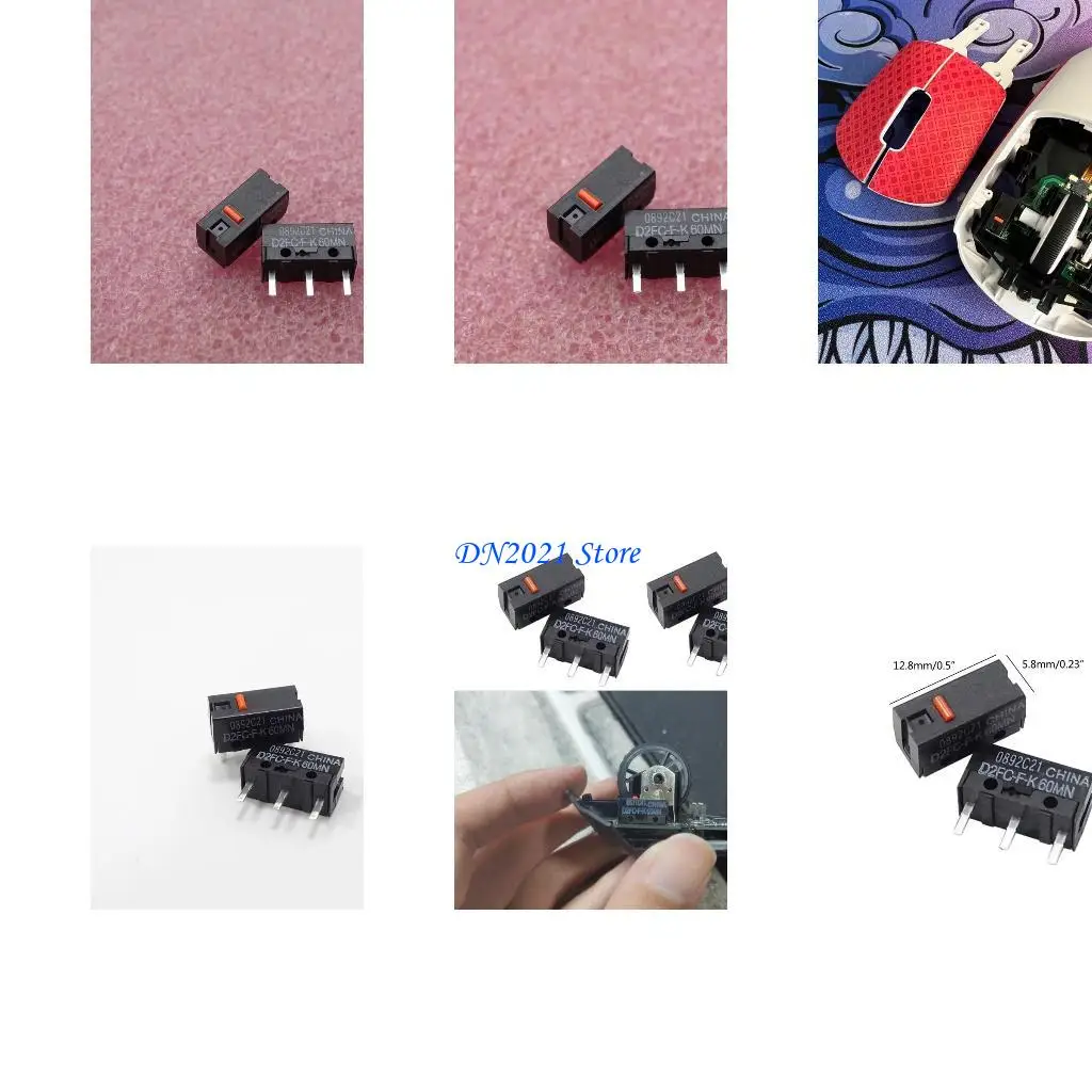 F3KE Original Mouse Micro Switch Micro Button 60M Clicks Red Dot D2FC-F-K Switches