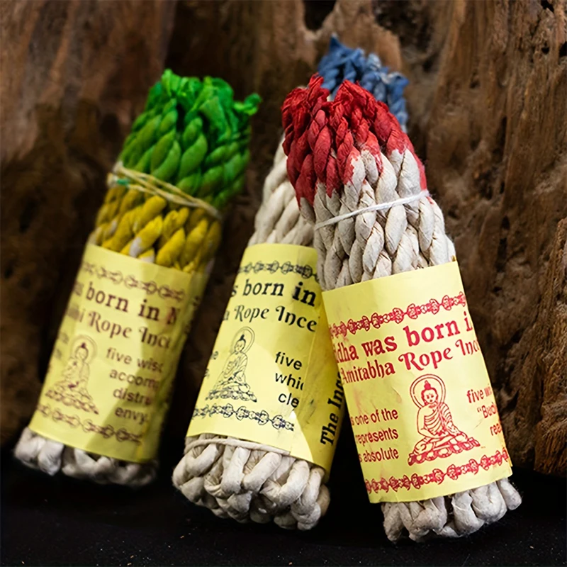 1 Bundle Nepal Handmade Rope Incense Buddha Incense String Temple Meditation Purifying Air Incense Home Bedroom Yoga Incense