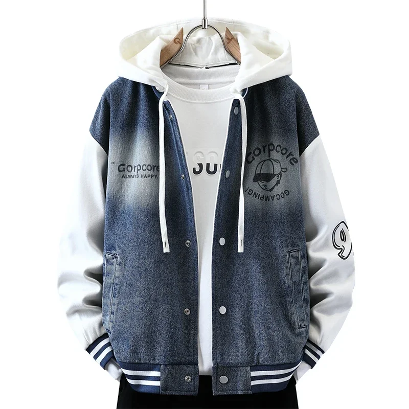 

Модная мужская бейсбольная куртка, весна-осень, модная хлопковая дышащая свободная повседневная толстовка с длинными рукавами, удобный топ