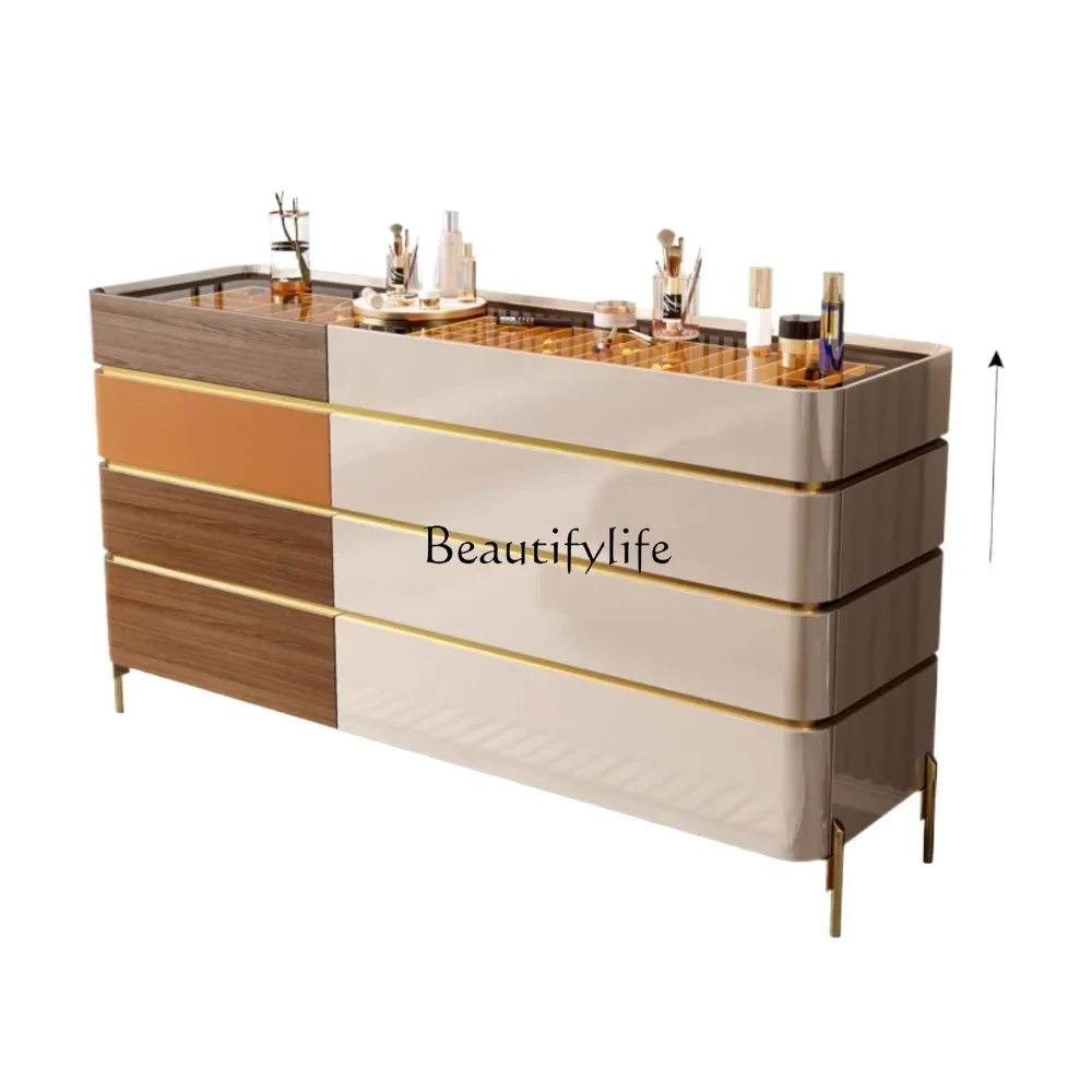 

FG11Italian light luxury chest modern simple solid wood bedside cabinet paint jewelry jewelry storage