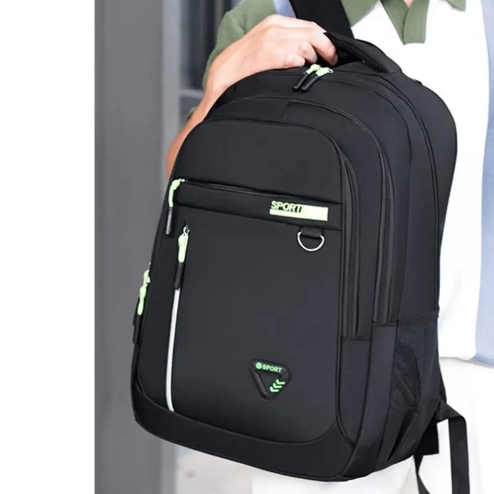 Unisex Student Backpack Multi Pockets Nylon Material Travel Backpack Various Compartments Multi-Layered Business Backpack
