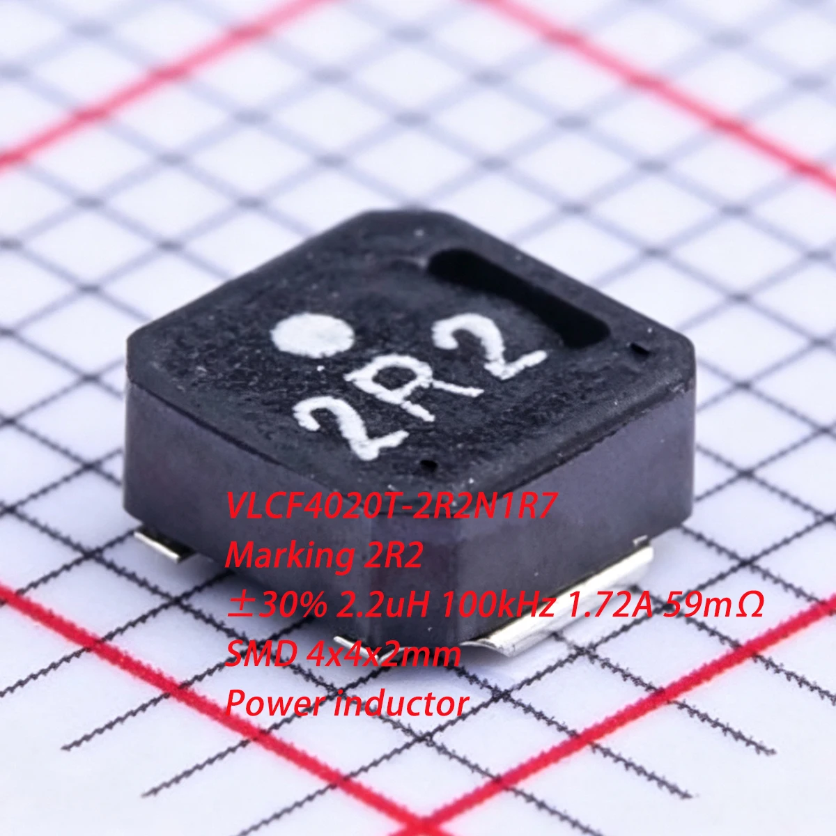10PCS VLCF4020T-2R2N1R7 Marking 2R2 SMD 4x4x2mm SMT ±30% 2.2uH 100kHz 1.72A 2.2µH 59mΩ 0.059 ohm NEW Original Power inductor