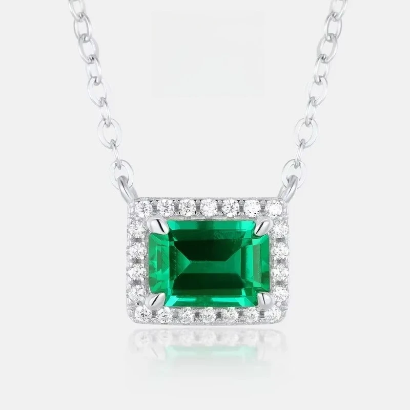 

Jewelry Cultivation Jade Moissanite Pendant S925 Silver Plated 18K Gold PT950 Platinum Collarbone Necklace