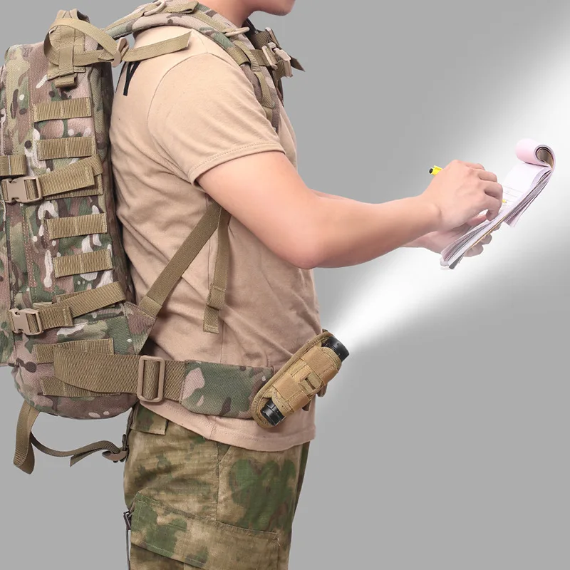 Molle Flashlight Pouch 360 Degree Rotatable Belt Clip Torch Holder Case Fishing Hunting Lighting Accessories Holster Waist Bag image 5
