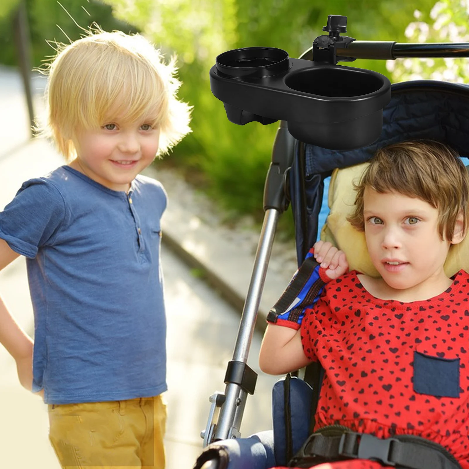 

Universal Stroller Tray Cup Holder Dual Cup Snack Storage Rack Attachment Outdoor Stroller Accessories Water Bottle Holder
