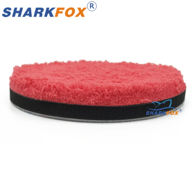 Sharkfox 3/4/5/6/7 Inches Microfiber Polishing Pad Sealing Wax Buffing Pads For DA/RO Polisher Removing Wax Buffer Pads