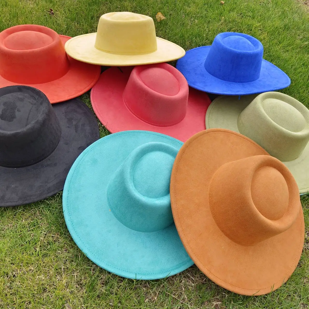 Women\'s hat Fedora hat 9.5cm new material acrylic accessory hat Nubuck leather men\'s hat Pork cake hat Sombrero hombre