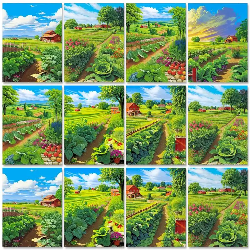

GATYZTORY Modern Painting By Numbers Rural Landscape Coloring By Numbers Adults Crafts Diy Gift Home Decors On Canvas Picture Pa