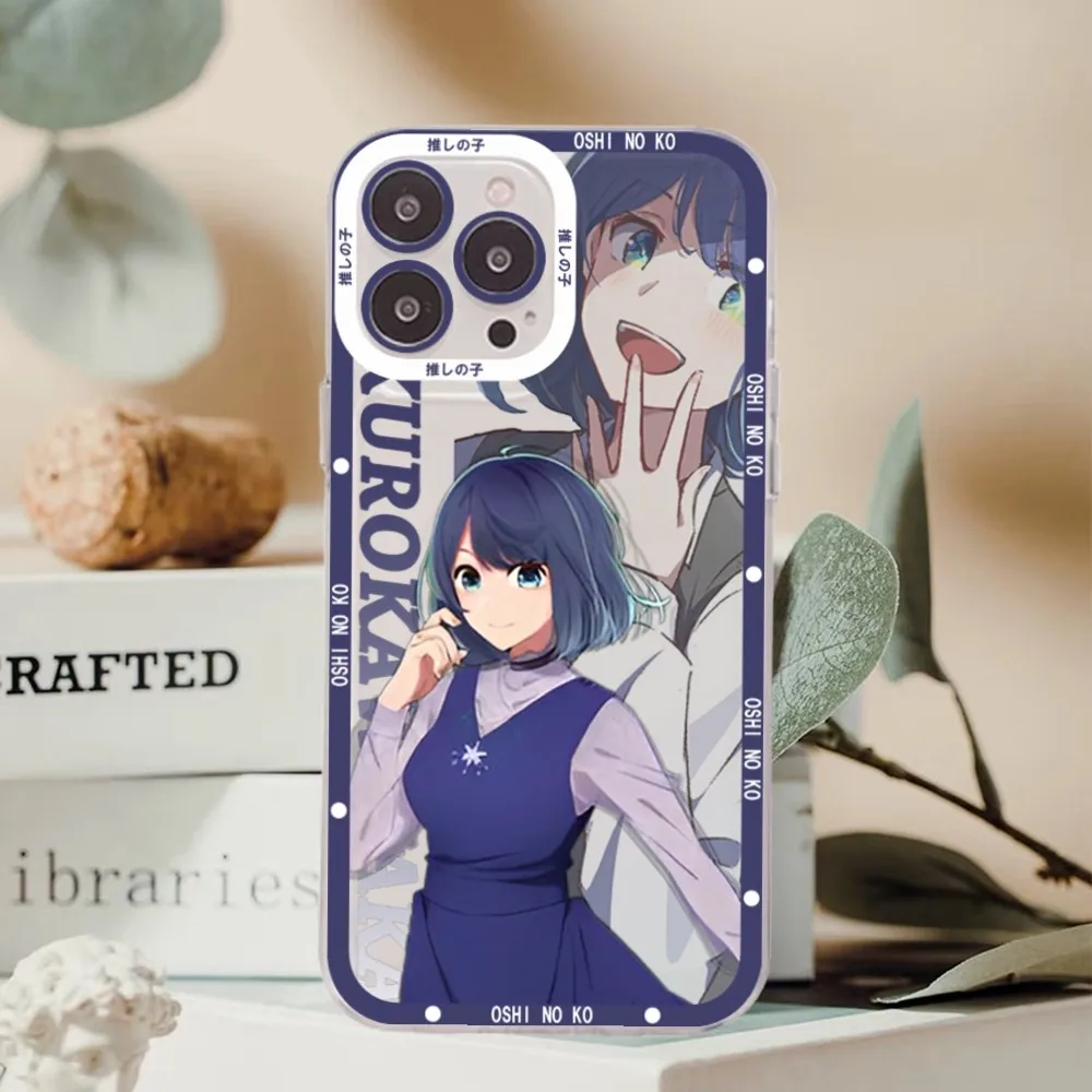 Oshi No Ko Anime Ai Hoshino Girl Phone Case For iPhone 11 12 13 14 Mini Pro Max XR X XS TPU Clear Case