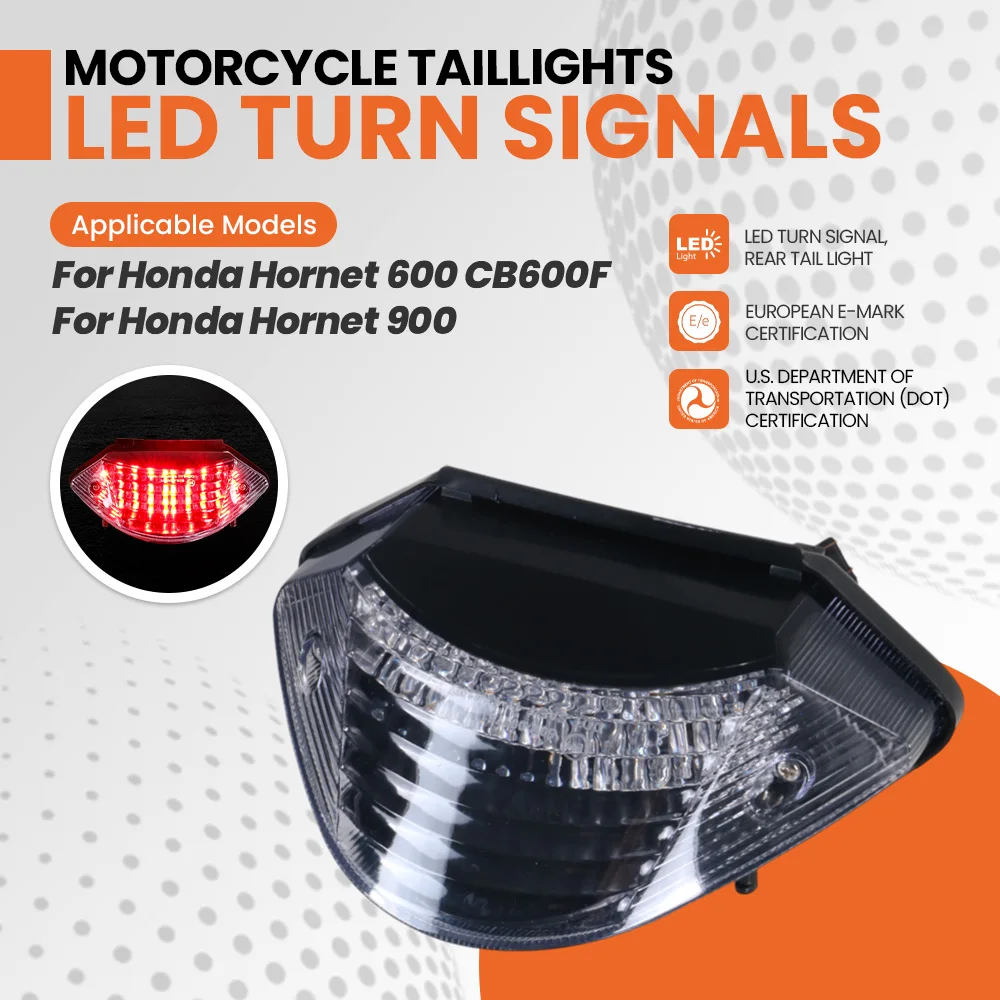 

Мотоциклетный светодиодный указатель поворота, задний фонарь E-Mark для Honda Hornet CB600F CB600 599 2002 2003 2004 2005-2007