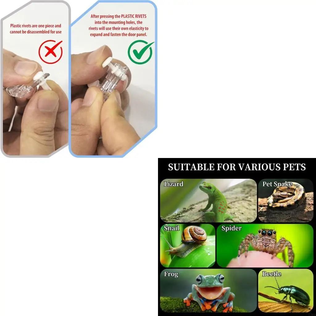 L9BE Acrylic Reptiles Tanks With Clear Observation Window for Jumping Spiders Habitats
