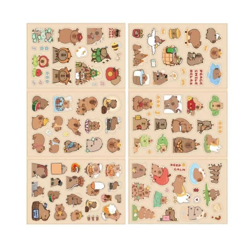 Pegatina animales Pegatina mascotas resistente agua Pegatina estética para botella agua portátil SCRAPBOOK DIARIO