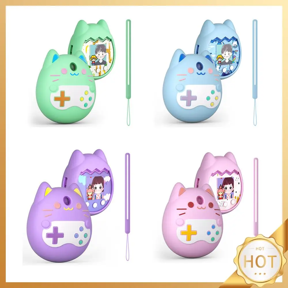 Soft Sleeve Skin Cover Shockproof Silicone Case Protective Case with Hand Strap Anti-drop for Tamagotchi Pix Virtual Pet Machine