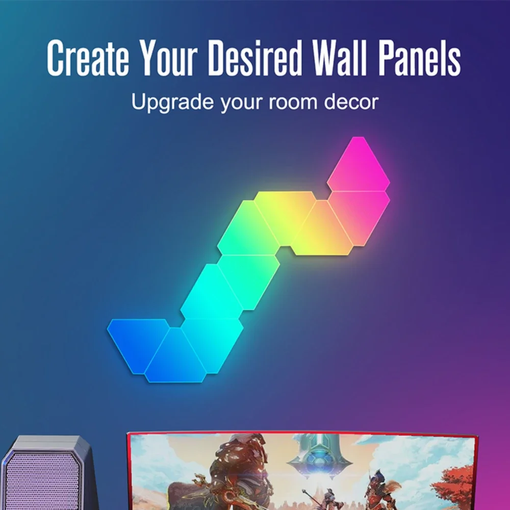 الذكية RGB لاقط إيقاع مصباح مثلث أضواء الجدار واي فاي بلوتوث APP التحكم لتقوم بها بنفسك ضوء الليل الكم لغرفة نوم ألعاب الكمبيوتر