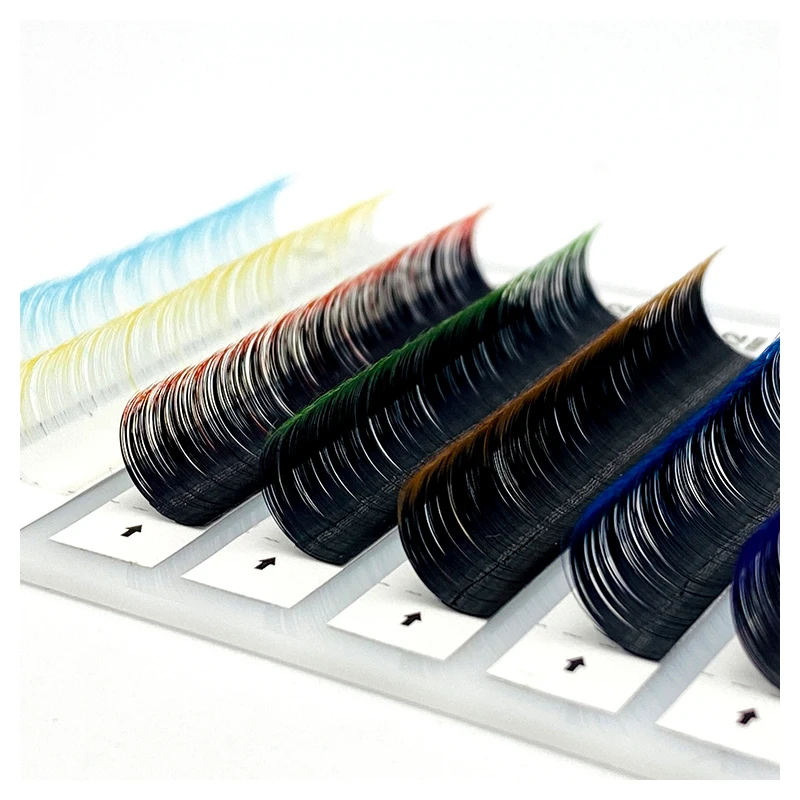 NATUHANA Gradient Coloed False Eyelashes Individual Synthetic Mink Ombre Fake Lashes False Rainbow Eyelash Extension