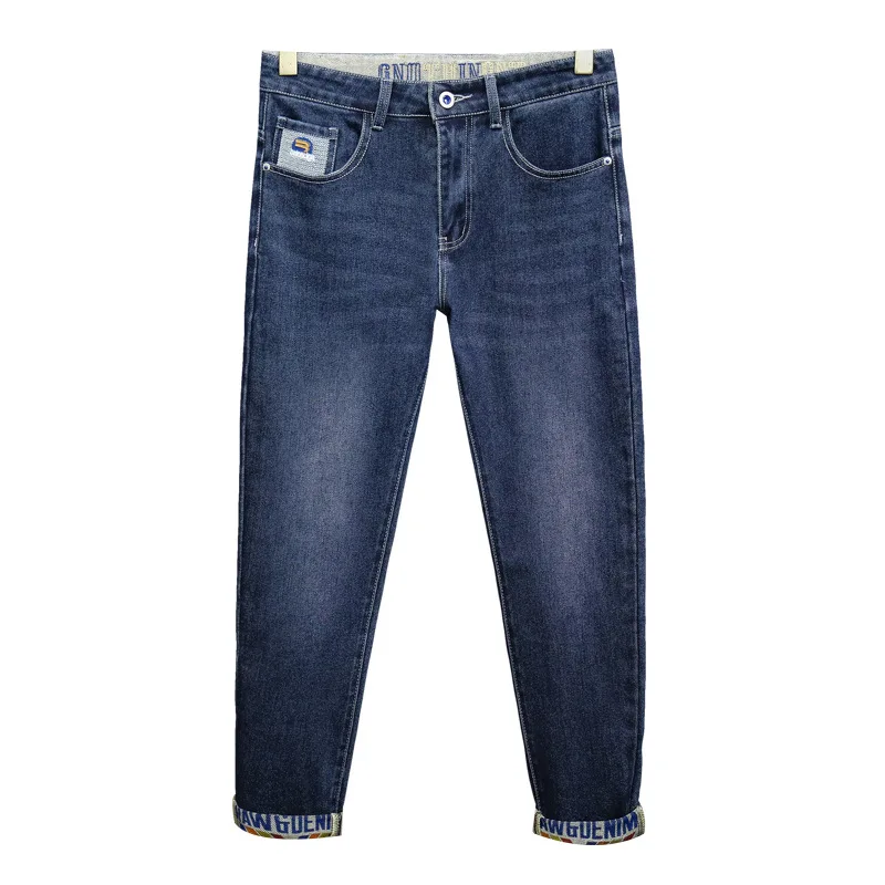 

Autumn New Stretch Jeans Men Korean Version Slim High-end Fashion Brand Printed Bottom Simple Trend Fashion Adult Gentleman