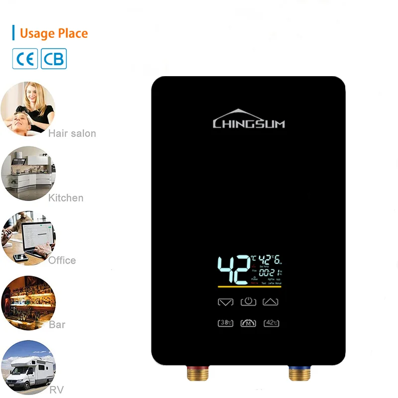 aquecedores de água inteligentes elétricos instantâneos fixados na parede de baixa potência de 220v 3.5Kw
