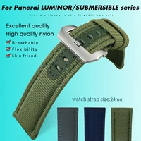 Bracelet de montre en nylon pour Panerai SubSN Shoor, 24mm, haute qualité, gris, bleu, vert, tissu en toile, PAM01118, 441 1