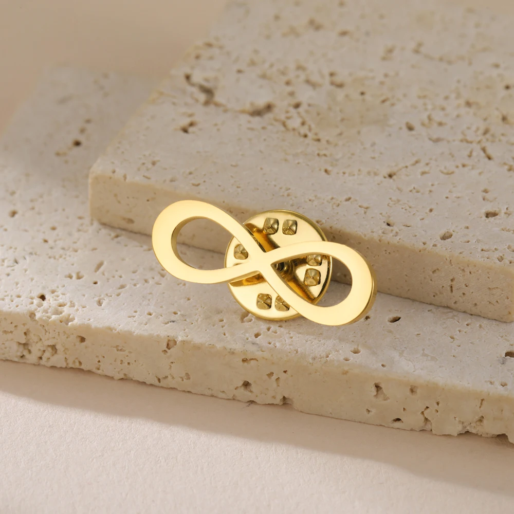 Dawapara klassische Unendlichkeitssymbol-Brosche, endlose Liebe und Freundschaft, Anstecknadel, Edelstahl-Accessoires – Detail 11