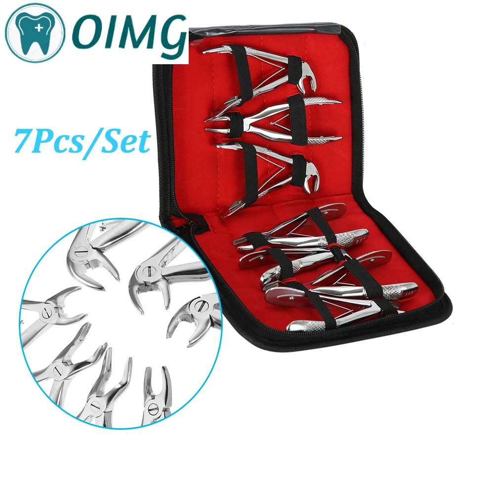 Dental Forceps Tooth Extraction Forcep Pliers Kit 7pcs for Child&10pcs for Adult Stainless Steel Orthodontic Dental  Tools