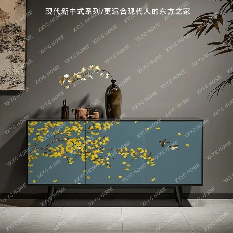 XXFactory Direct New Chinese Style Solid Wood Storage Cabinet Entry Entrance Cabinet Integrated