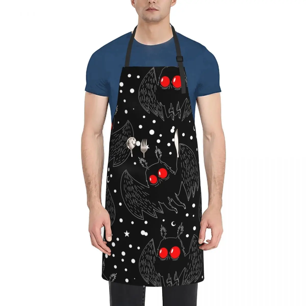 

Mothman Night Apron Kitchen Kawaii Accessories christmas decoration Things For The Kitchen Barista Apron