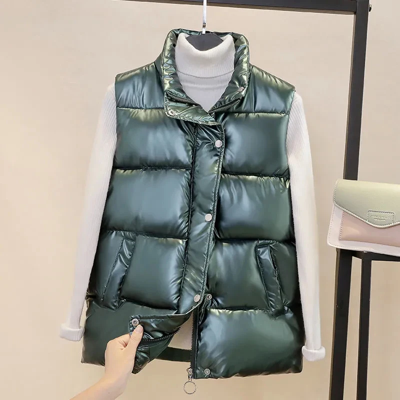 2024 New Outerwear Sustans Vest Women Autumn Winter Short Loose Casual Waistcoat Womens Fashion Large Size Sleeveless Jacket Top