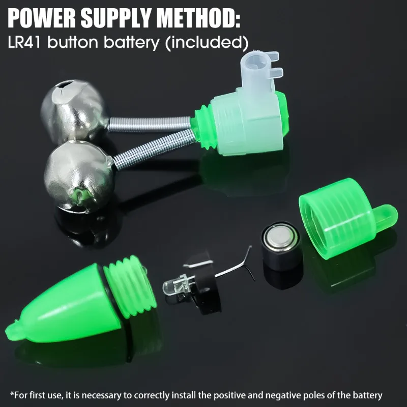 2/20 قطعة البحر قضيب جرس إنذار ضوء الصيد رود جرس قضيب المشبك تلميح كليب أجراس حلقة مؤشر في الهواء الطلق LED ليلة الصيد اكسسوارات #6