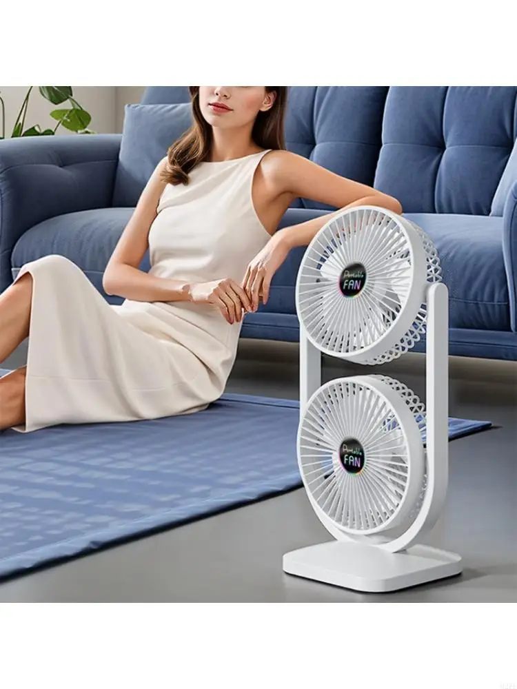 

Double Direction Desktop Fan With Strong ventilation rapid Stable Base Perfect For Small Areas