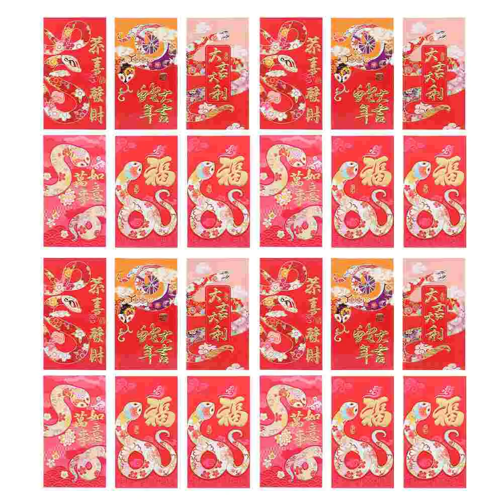 36 Pcs Snake Zodiac Lucky Seal Money Envelope Envelopes New Year Hong Bao Packet Cartoon