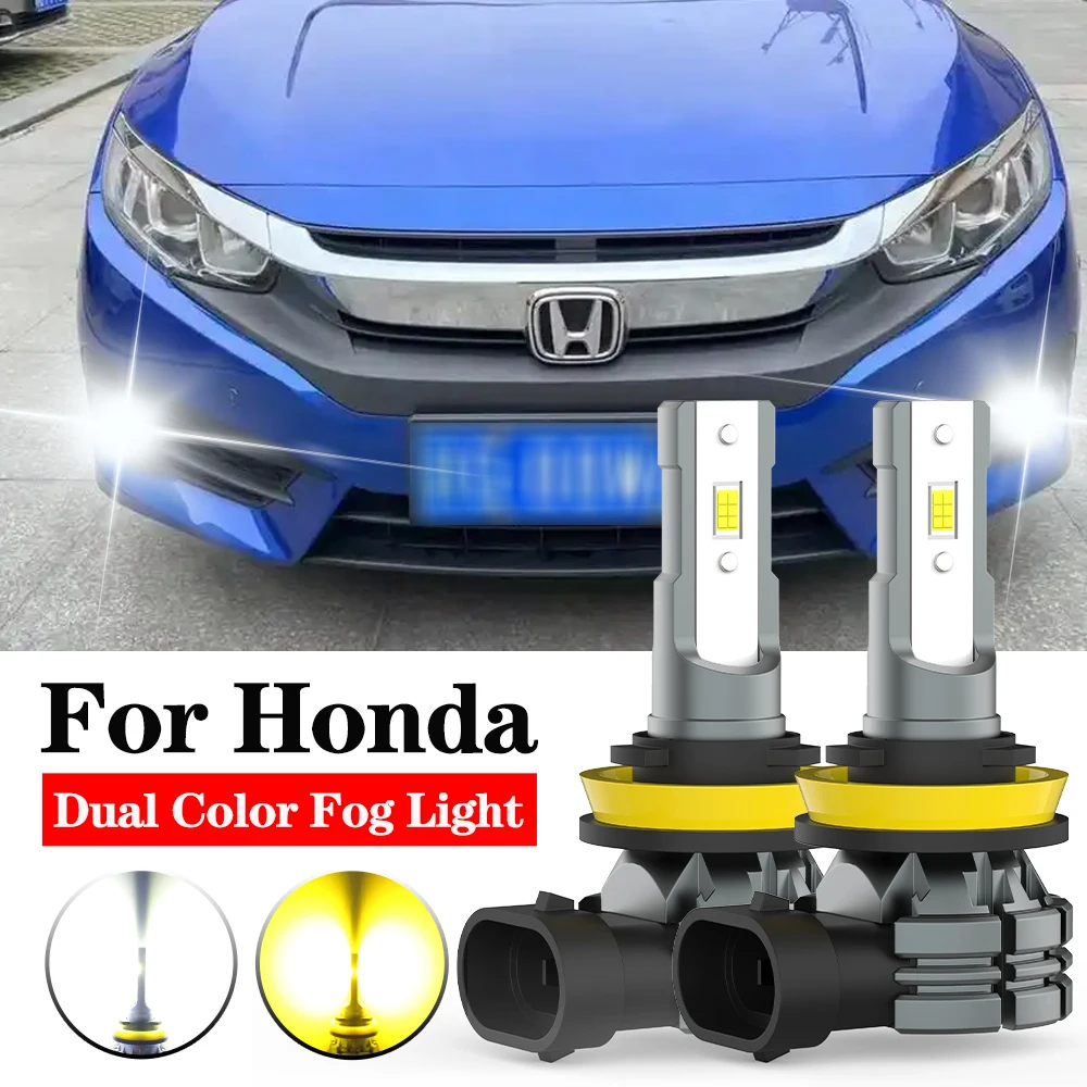 

BMTxms H8 H11 LED Fog Light Dual Color Car Bulb Switchback Yellow White For Honda Civic 8Th 9Th 10Th Gen CRV Jazz Accord Insight