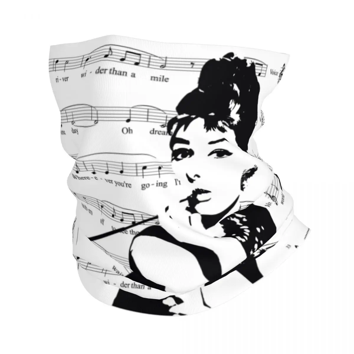 Moon River Audrey Hepburn Winter Headband Neck Warmer Women Men Hiking Hunting Tube Scarf Face Bandana Gaiter