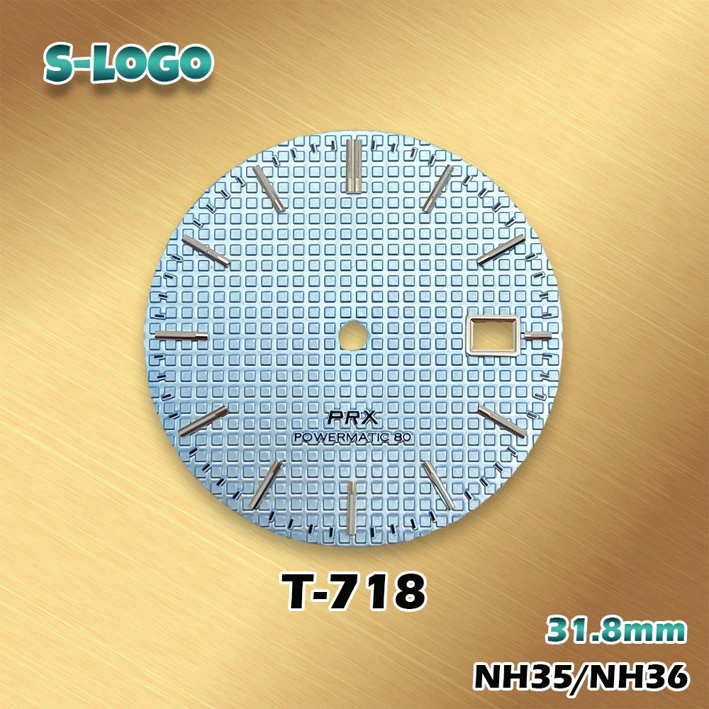 حركة NH35/NH36 - 31.8 ملم 3D S Logo قرص عربي طراز PRX |   ملحقات تعديل الساعة الرائعة من AP