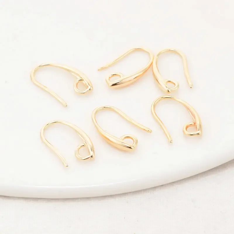 14MM 14K Gold Color Brass Earrings Hooks High Quality Diy Jewelry Findings Accessories