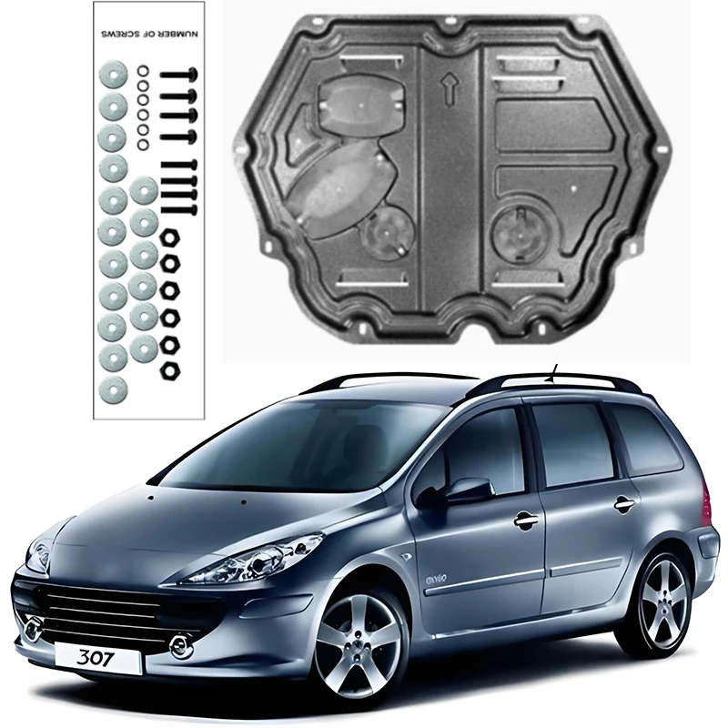 Osłona przeciwbryzgowa pod osłona silnika osłona błotnika błotnika osłona błotnika do 307 Peugeot 2008-2013 1.6L 2.0L samochód czarny